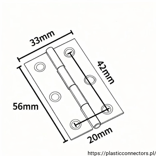 Stahlscharnier verzinkt 33x56x1mm