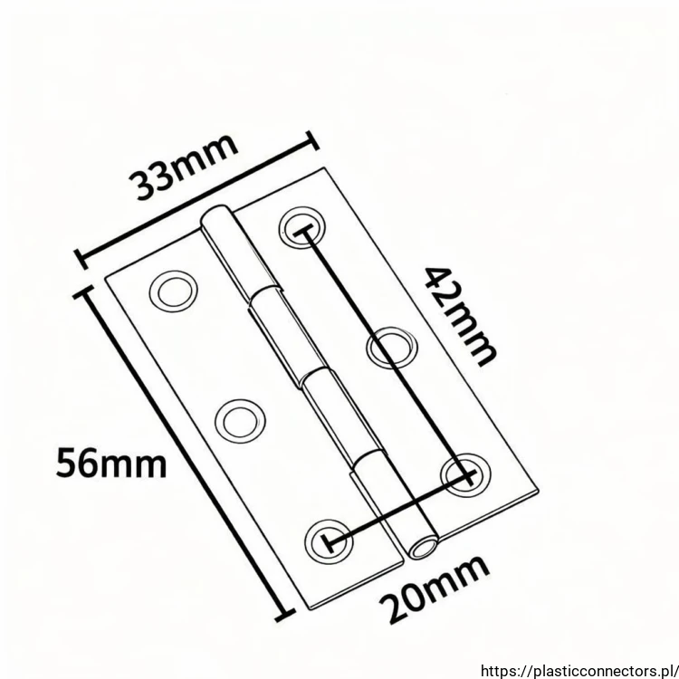 Stahlscharnier verzinkt 33x56x1mm