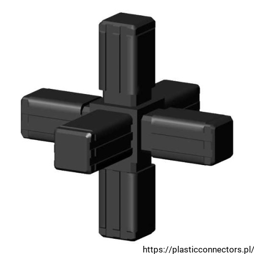 Kunststoff-Verbinder 3D6 V13 C, schwarz