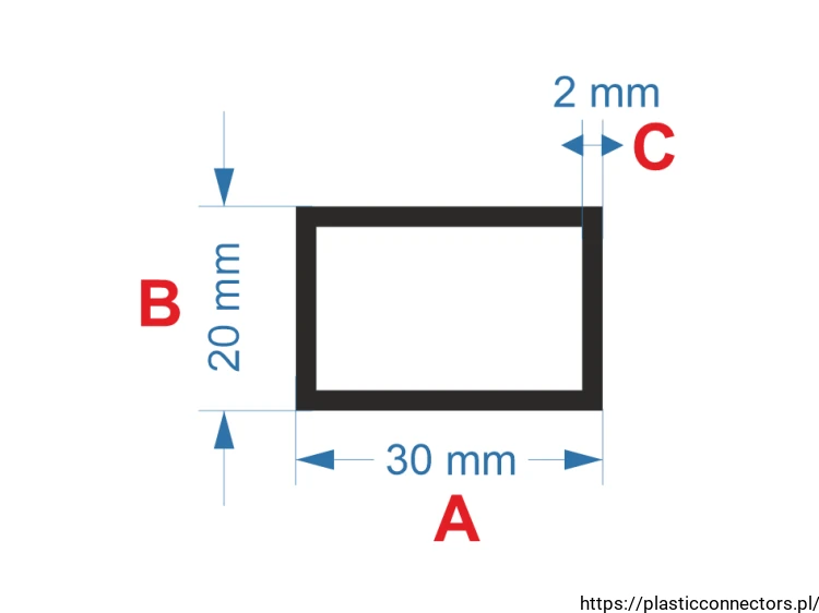 Aluminiumprofil Rechteckrohr Abmessungen 30x20mm.png