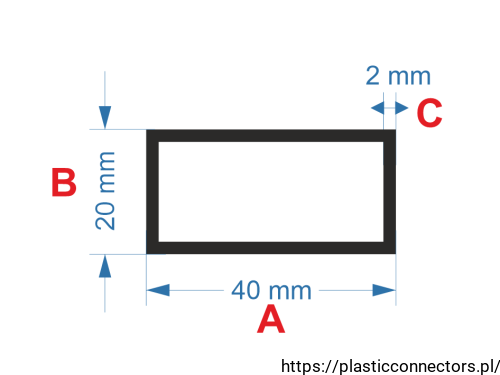 Aluminiumprofil Rechteckrohr Abmessungen 40x20mm.png