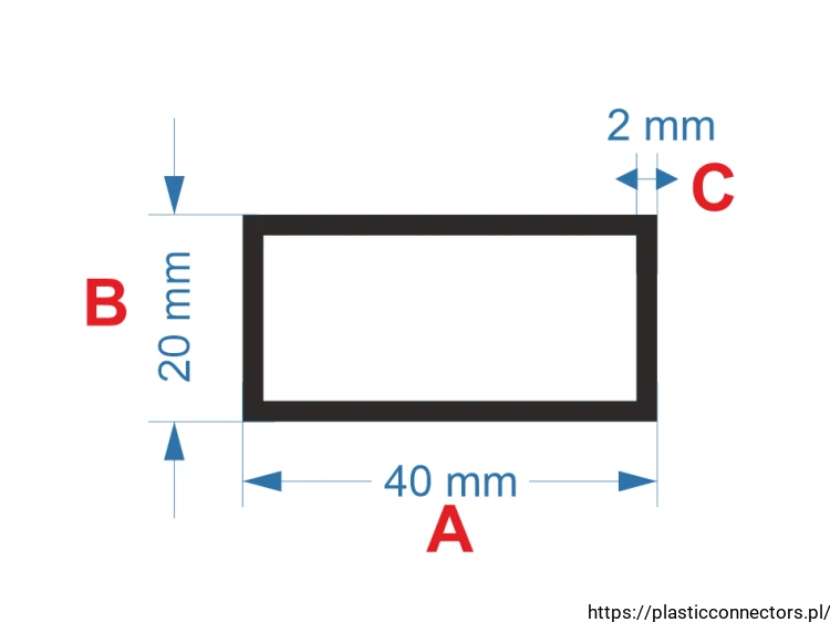Aluminiumprofil Rechteckrohr Abmessungen 40x20mm.png