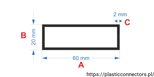 Aluminiumprofil Rechteckrohr Abmessungen 60x20mm.png