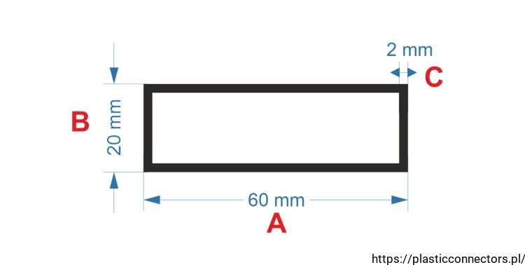 Aluminiumprofil Rechteckrohr Abmessungen 60x20mm.png