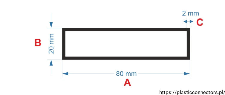 Aluminiumprofil Rechteckrohr Abmessungen 80x20mm.png