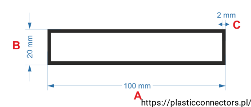 Aluminiumprofil Rechteckrohr Abmessungen 100x20mm.png