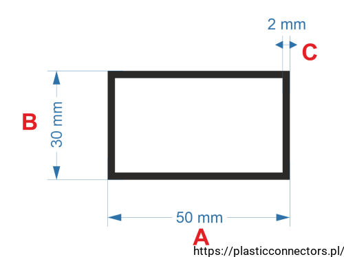 Aluminiumprofil Rechteckrohr Abmessungen 50x30mm.png