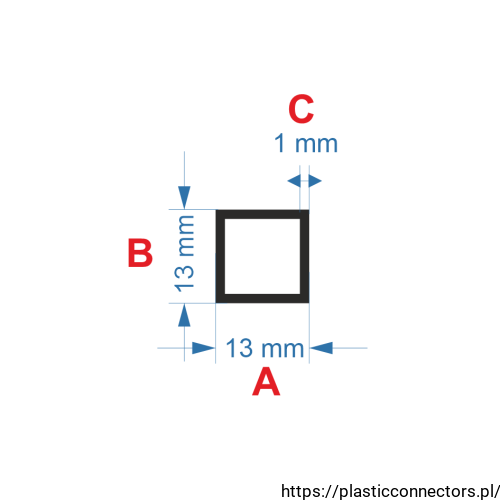 Aluminiumprofil quadratrohr 13x13x1.png