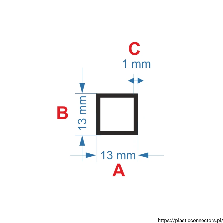 Aluminiumprofil quadratrohr 13x13x1.png